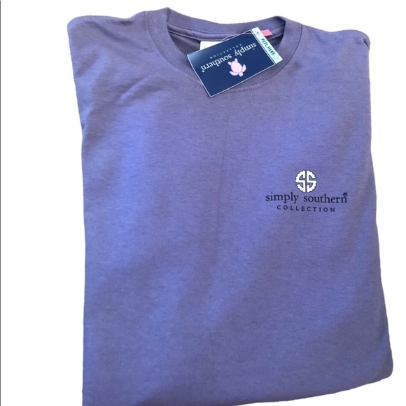 Simply Southern Delaware LS Crewneck Tee Plum M Graphics Long Sleeve Crewneck - Picture 3 of 6